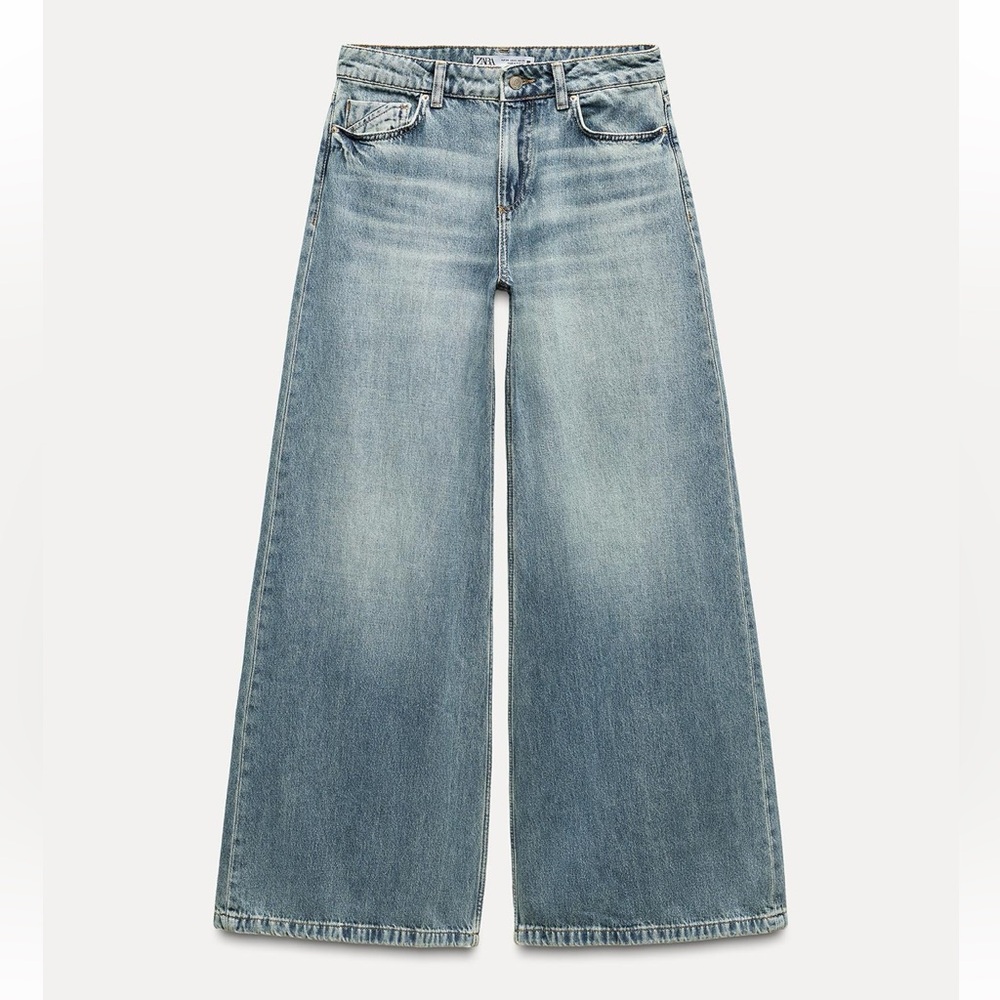 Zara Blue Flare & Wide Leg Jeans